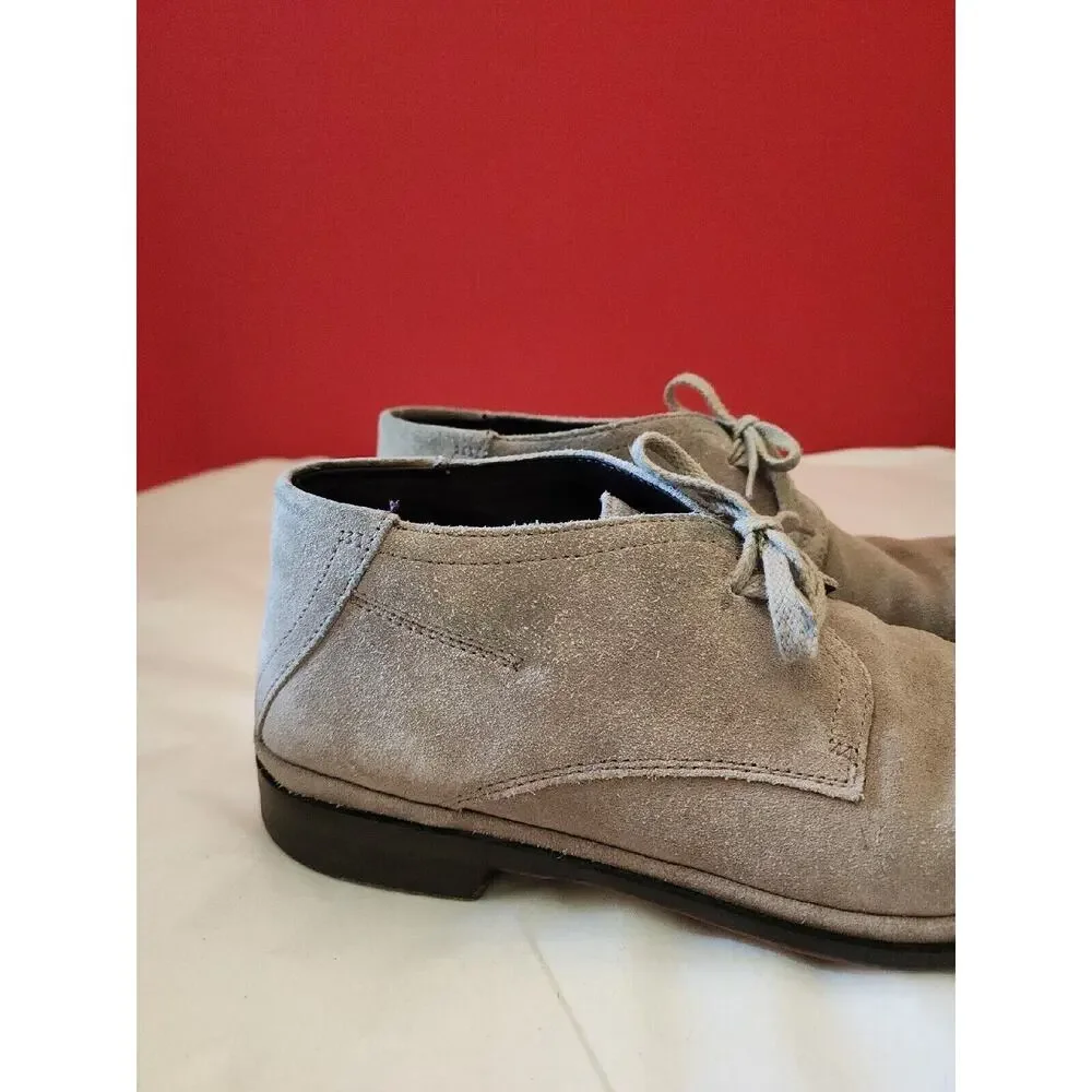 Men's John Varvatos USA Beige Leather Suede Lace Up Dress Ankle Chukka Boots 8 M